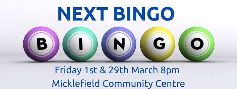 Bingo 1st & 29th March